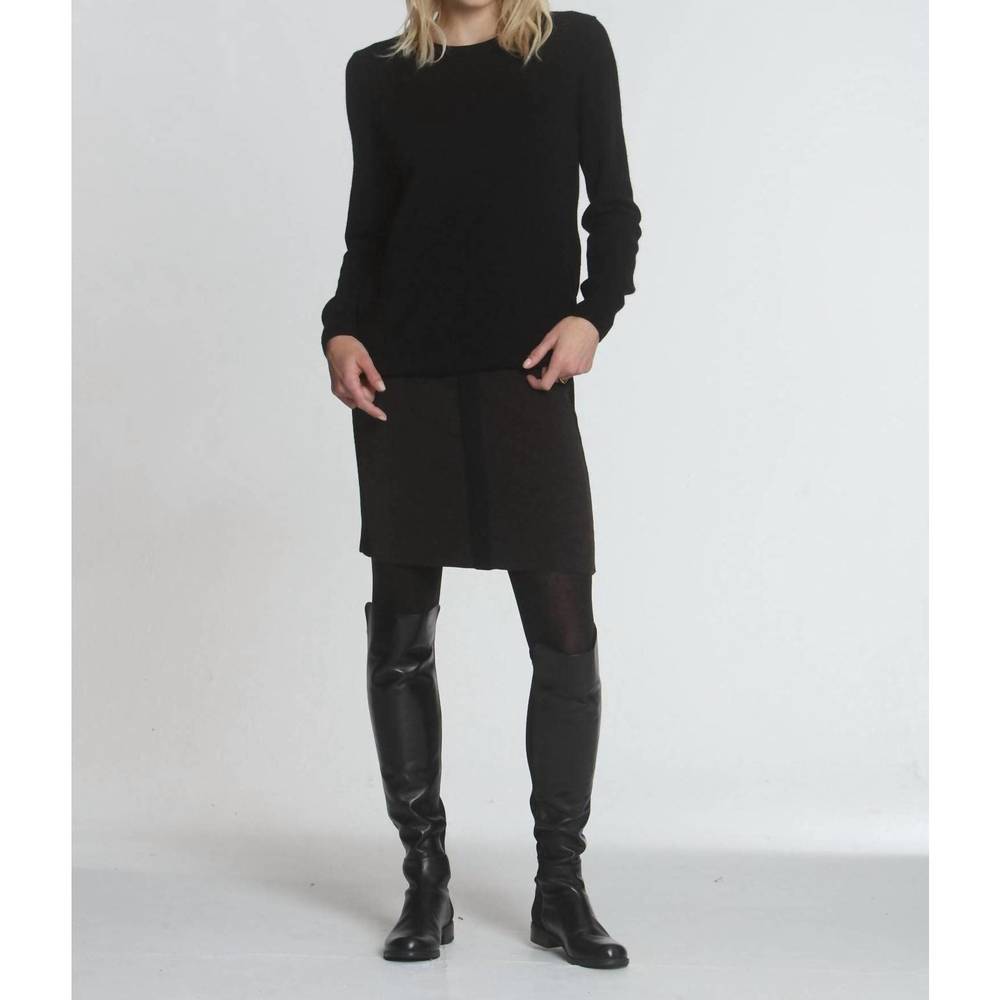 NEW LABEL+THREAD women's haley knit skirt in brown/black